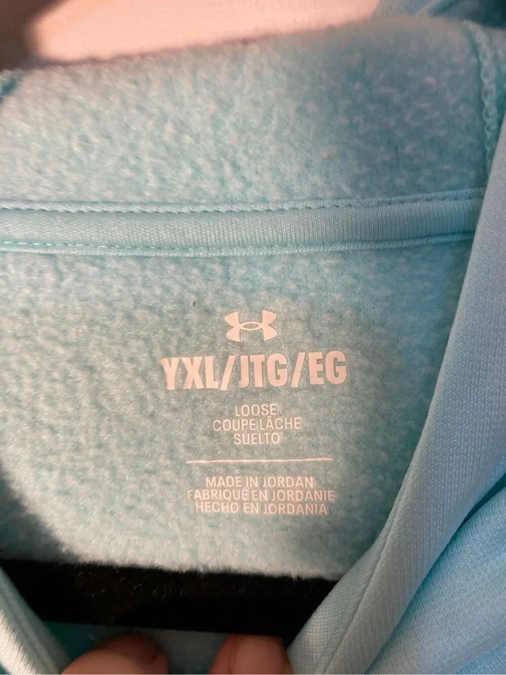under Armour children’s teal blue logo hoodie YXL